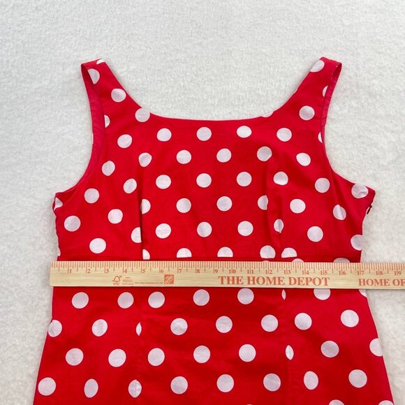 New York & Co Sleeveless Red & White Polka Dot Dress Size 12 - Picture 6 of 6